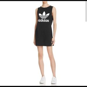 Adidas small black tank dress sleeveless euc